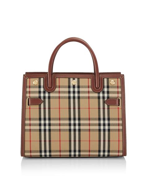 saks off 5th burberry shoulder tote|saks burberry mini tote.